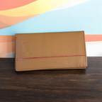 Stylish Purses with line tan-6006