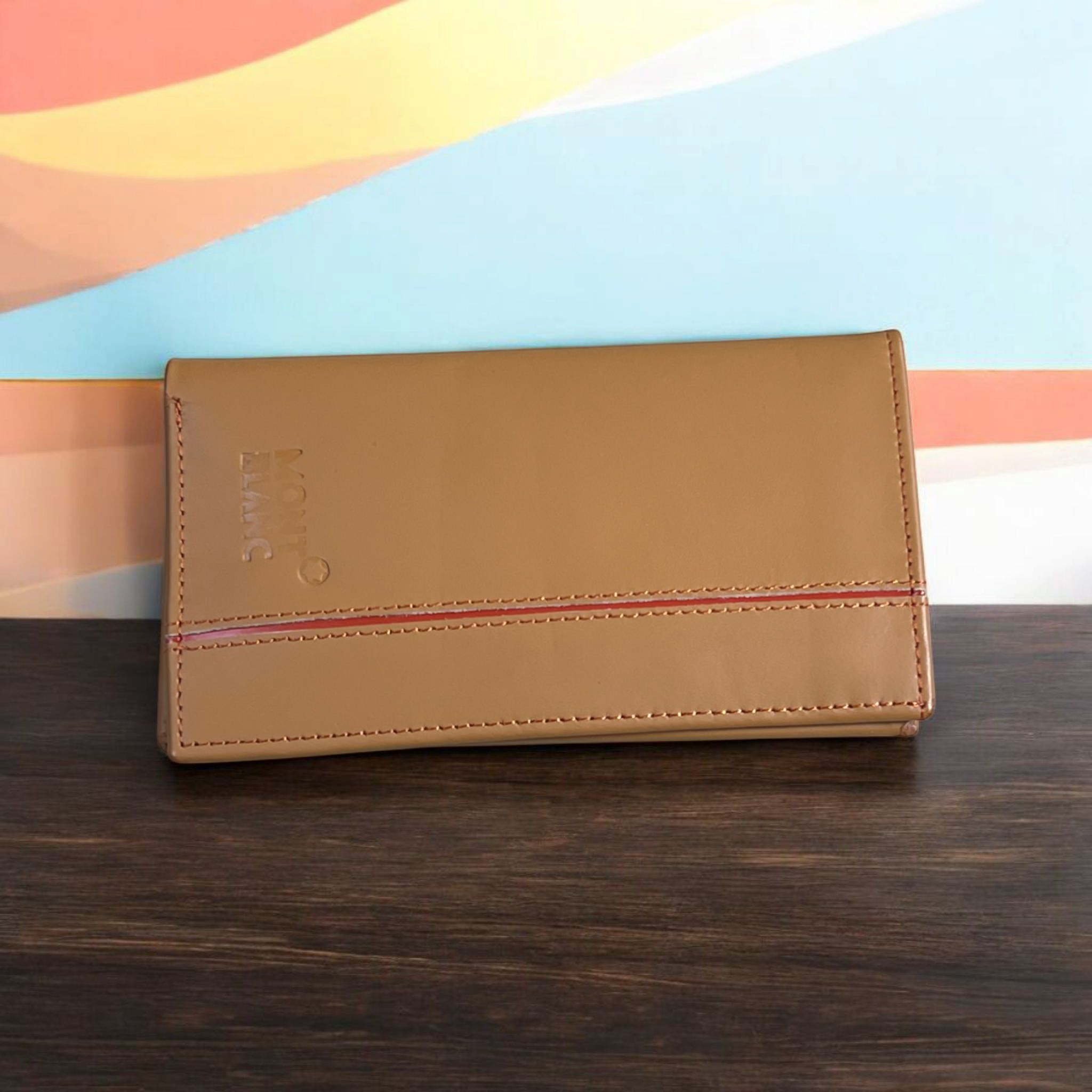 Stylish Purses with line tan-6006