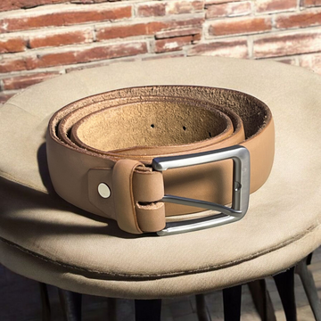 Leather Belt with Buckle tan-6503