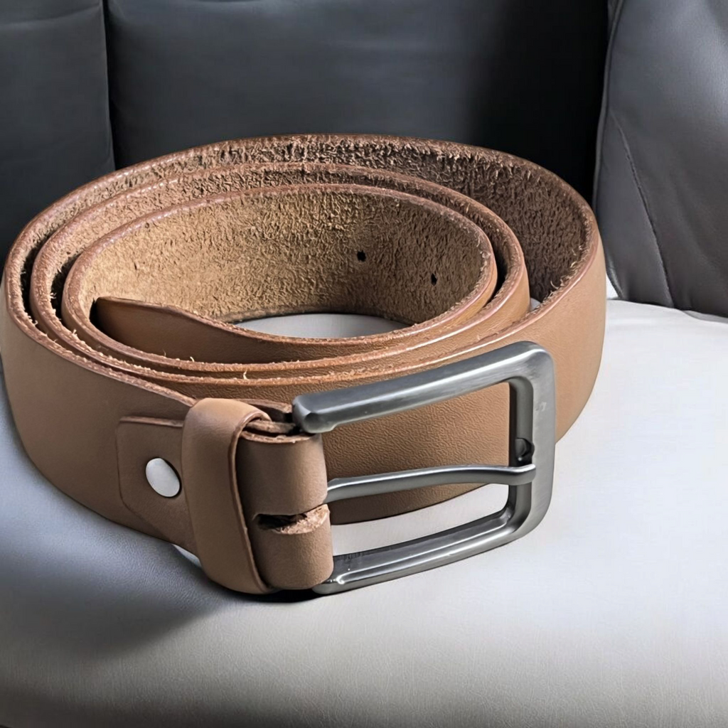Leather Belt with Buckle tan-6503